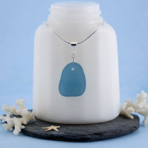 Aqua Sea Glass Necklace