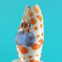 Cornflower Blue Sea Glass Earrings