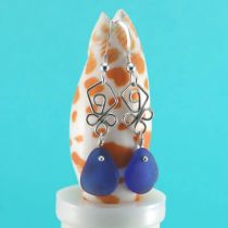 Cobalt Blue Sea Glass Earrings