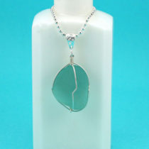 Aqua Insulator Sea Glass Pendant. Antique Sea Glass from Nova Scotia. Ready for Fast, Free Shipping.