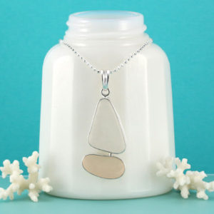 Sea Glass Necklace Sailboat. Bezel Set, Sterling Silver. Genuine Sea Glass. Ready for Fast, Free Shipping.