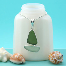 Sea Glass Necklace Sailboat. Sterling Silver Bezel Set. One of a Kind. Genuine Sea Glass. Ready for Fast, Free Shipping.