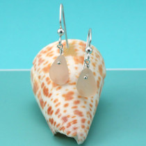Pink Sea Glass Earrings with Stelring Silver Ear Wires. Ready for Fast, Free Shipping. Genuine Sea Glass. Rare Color