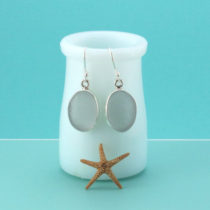 Gray Sea Glass Earrings Bezel Set. Sterling Silver. Ready for Fast, Free Shipping. Genuine Sea Glass. One of a Kind.