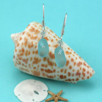 California Aqua Sea Glass Earrings. Sterling Silver. Genuine Sea Glass. Ready to Ship.