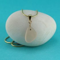 Pink Sea Glass Necklace with Gold