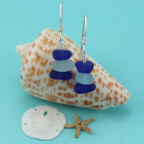 Cobalt Blue/Aqua Sea Glass Earrings