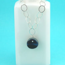 Blue and White Sea Glass Necklace. Genuine Sea Glass from England. Sterling Silver Necklace. Ready for Fast, Free Shipping.