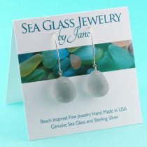 Large, Chunky Gray Sea Glass Earrings
