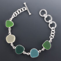 Sea Glass Bracelet Bezel Set. Sterling Silver. Genuine Sea Glass. Sterling Silver. Ready for Fast. Free Shipping. One of a Kind.