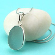 Alluring Aqua Sea Glass Necklace Bezel Set