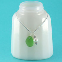 Lime Green Mermaid’s Tear Sea Glass Necklace
