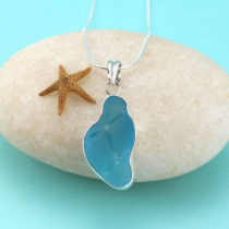 Rare Turquoise Sea Glass Pendant Bezel Set. Sterling Silver. Ultra Rare Specimen. Genuine. One of a Kind. Ready for Fast, Free Shipping.