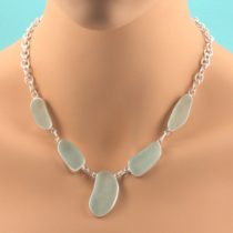 Stunning Sea Foam Green Sea Glass Necklace. Bezel Set. Sterling Silver. Genuine Sea Glass. Ready for Fast, Free Shipping.