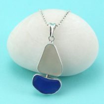 Cobalt Blue Sea Glass Sailboat Pendant. Genuine Sea Glass. Sterling Silver. Ready for Fast, Free Shipping.