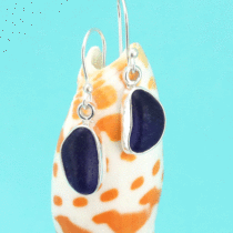 Regal Cobalt Blue Sea Glass Earrings Bezel Set. Genuine Sea Glass. Sterling Silver. Ready for Gifting. Free Shipping.