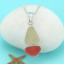 Yellow and Orange Sea Glass Pendant Bezel Set. Genuine Sea Glass. Bezel Set. Ready For Fast, Free Shipping.