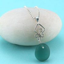 Perfect Teal Sea Glass Pendant