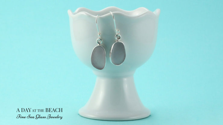 Purple Sea Glass Earrings