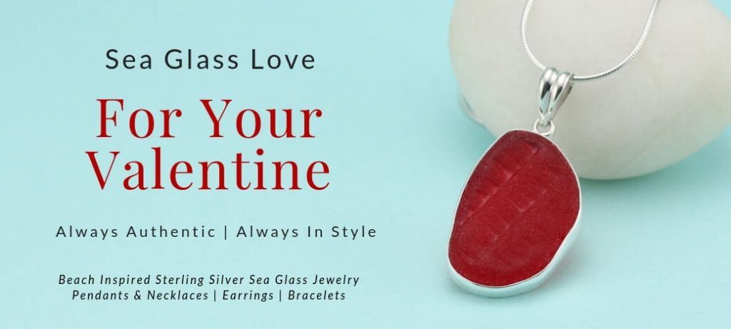 Big Red Sea Glass Pendant For Valentine's Day