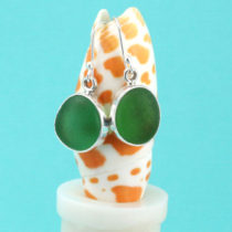 Lemon Lime Sea Glass Earrings Bezel Set With Sterling Silver. Genuine Sea Glass. Ready For Fast, Free Shipping.