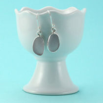 Lavender Sea Glass Earrings Bezel Set. Genuine, Rare Sea Glass. Sterling Silver. Guaranteed Authenticity. Ready For Fast, Free Shippping.