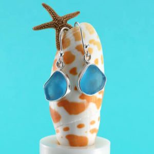 Ultra Rare Turquoise Sea Glass Earrings