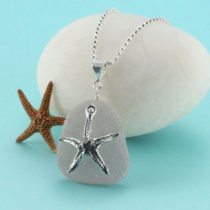 Lavender Sea Glass Pendant with Starfish Charm