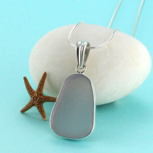 Large Lavender Sea Glass Pendant. Genuine sea glass, sterling silver, bezel set. One of a kind. Ready for fast, free shipping.