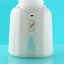 Perfect Aqua Sea Glass Pendant. Genuine Sea Glass. Sterling Silver. Ready For Fast, Free Shipping.