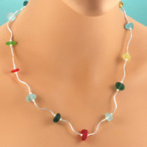 Rainbow of Colors Sea Glass Designer Necklace