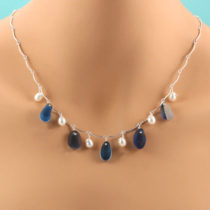 Sea Glass and Pearl Necklace with Multis
