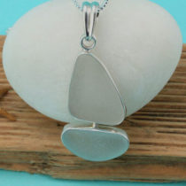 Aqua and White Sea Glass Sailboat