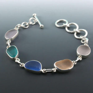 Glorious Colors Sea Glass Bezel Set Bracelet