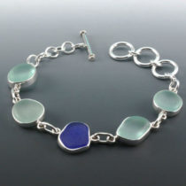 Cobalt & Sea Foam Sea Glass Bracelet