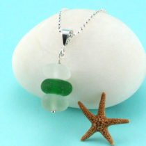 Three Colors Sea Glass Stack Pendant