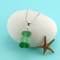 Shades of Green Sea Glass Pendant