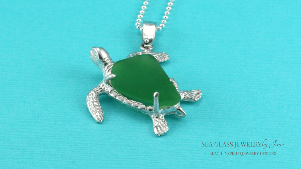 sea glass turtle necklace