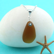 Awesome Amber Sea Glass Pendant