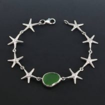Lime Green Sea Glass Starfish Bracelet