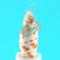 Splendid Soft Green Bezel Set Sea Glass Earrings