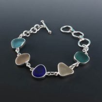 Sleek Five Color Sea Glass Bracelet
