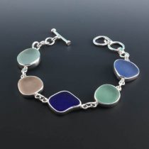 Glorious Colors Sea Glass Bracelet Bezel Set
