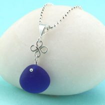 Cobalt Blue Sea Glass Pendant & Necklace