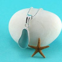 Small But Adorable Aqua Sea Glass Bezel Pendant