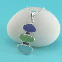 Three Amigos Sea Glass Bezel Set Pendant