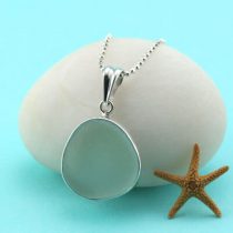 Perfect Shape Sea Foam Sea Glass Pendant