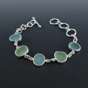 Ocean Gems Sea Glass Bezel Set Bracelet