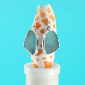 Large Awesome Aqua Sea Glass Earrings