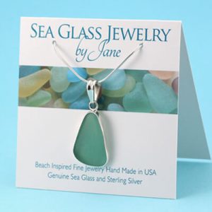 Aqua Teal Sea Glass Pendant